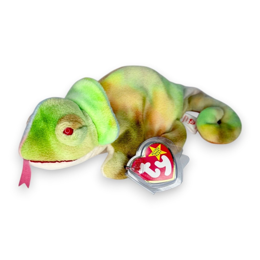 Iggy the Rainbow Chameleon | Frilled Friend | Mint Heart Tag TY Beanie Baby